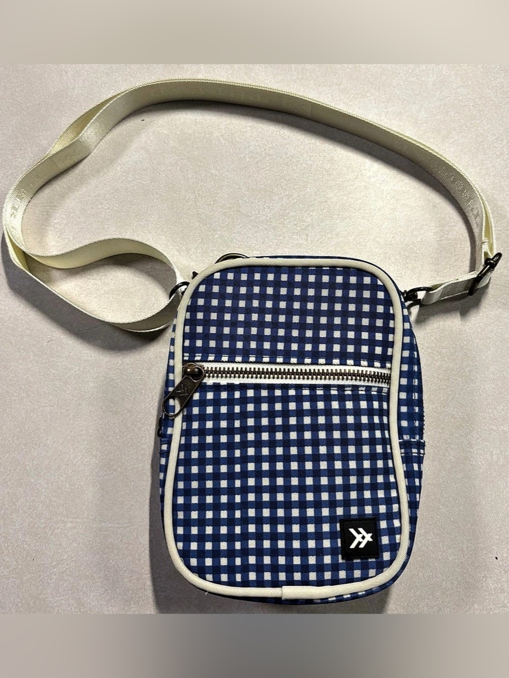 Thread Gingham Crossbody Bag in Blue & White